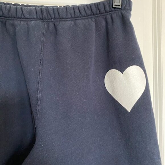SPRWMN Navy Blue Heart Logo Fleece Jogger Sweatpants XS - Picture 7 of 15